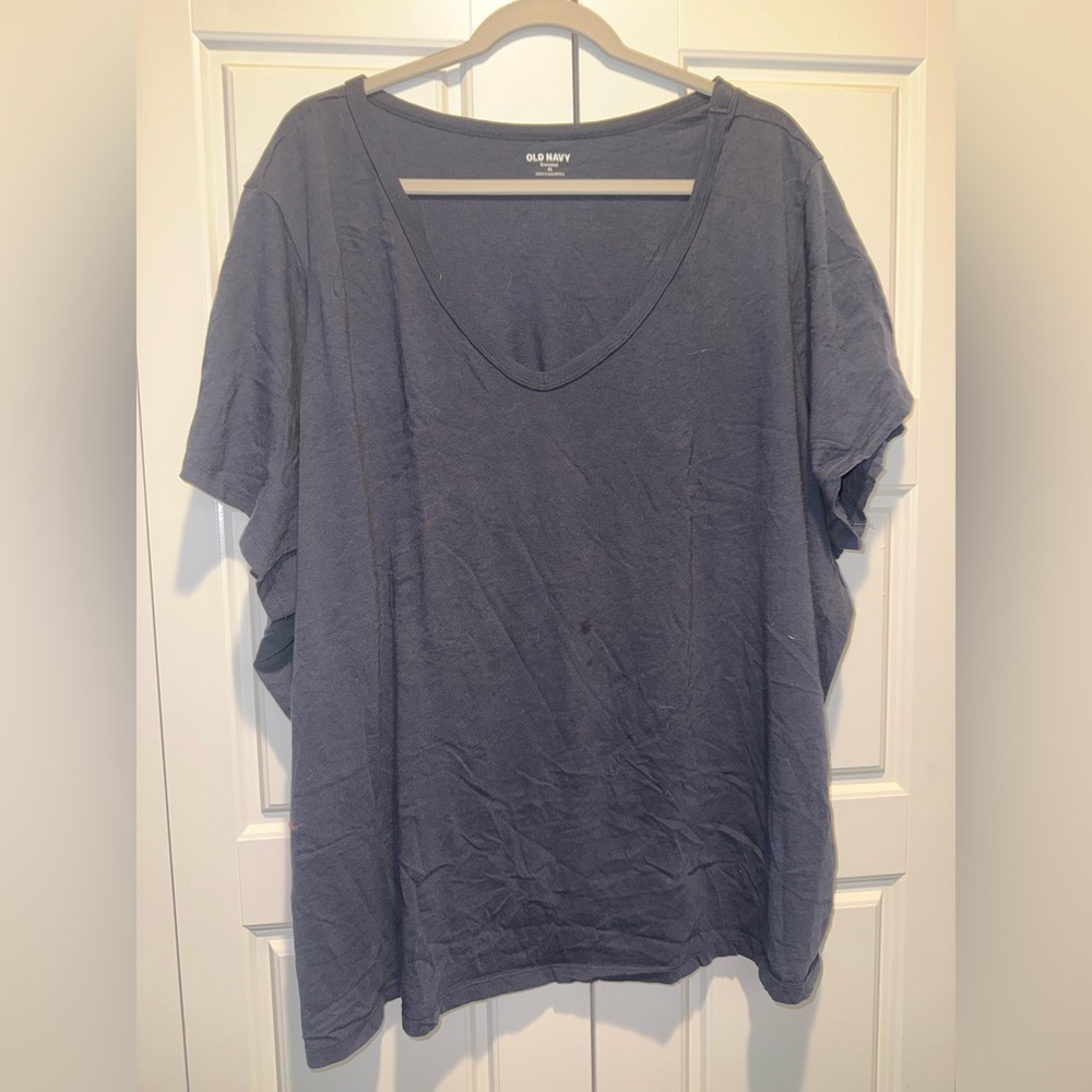 Old Navy Short Sleeve V-Neck Tee Black 4X